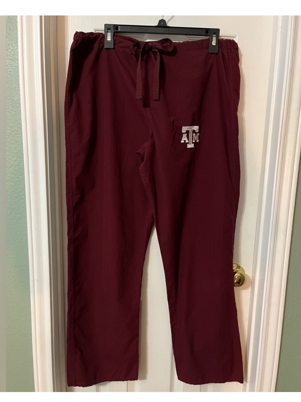 Smart Scrubs Maroon Straight-Leg Scrub Pants with A&M Logo